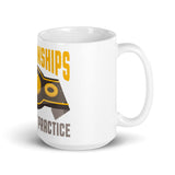 3_161 - Championships are won at practice - White glossy mug