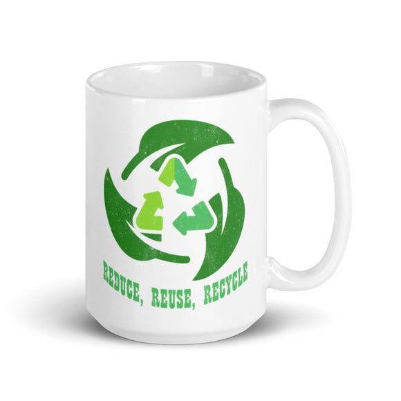 3_270 - Reduce, reuse, recycle - White glossy mug