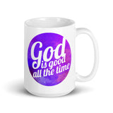 4_83 - God is good all the time - White glossy mug