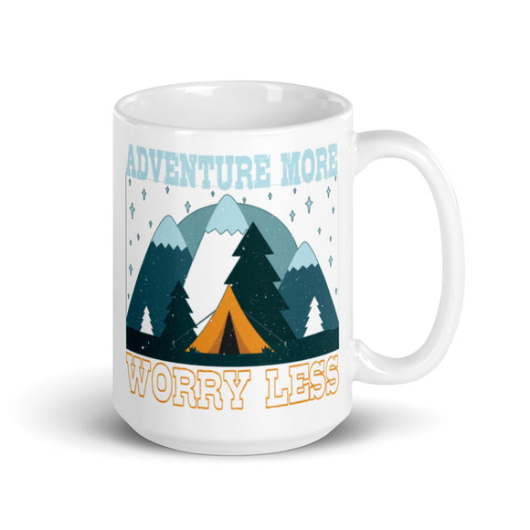 3_290 - Adventure more, worry less - White glossy mug