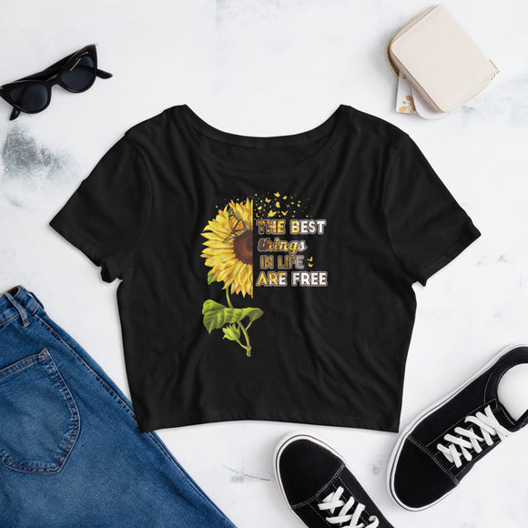 6_4 - The best things in life are free - Women’s Crop Tee