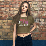 2_33 - Mother is a verb not a noun - Women’s Crop Tee