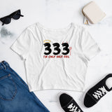 3 - 333 I'm only half evil - Women’s Crop Tee