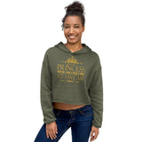 2_145 - Yes I'm a princess, and no I don't need a man to save me - Crop Hoodie