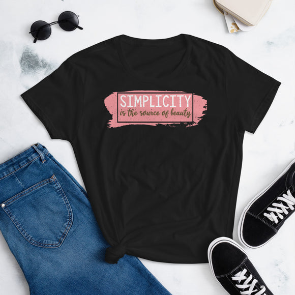 3_296 - Simplicity is the source of beauty - Women's short sleeve t-shirt