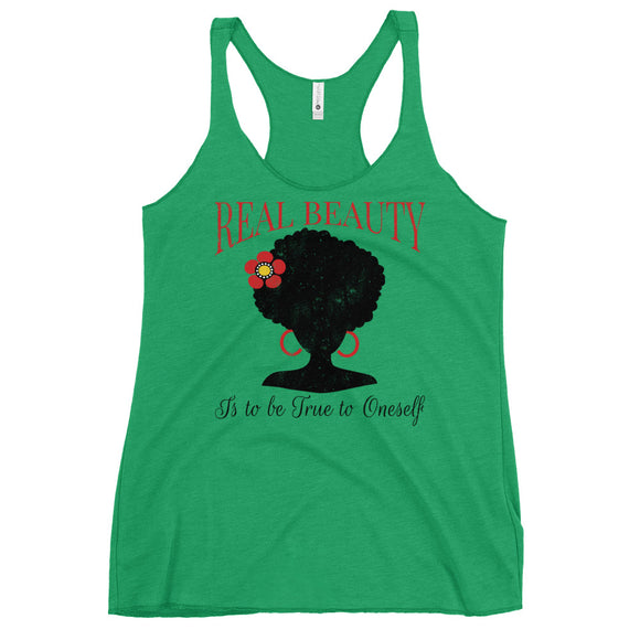 2_255 - Real beauty is to be true to oneself - Women's Racerback Tank