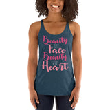 2_248 - Beauty is not in the face, beauty is a light in the heart - Women's Racerback Tank