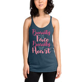 2_248 - Beauty is not in the face, beauty is a light in the heart - Women's Racerback Tank