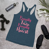 2_248 - Beauty is not in the face, beauty is a light in the heart - Women's Racerback Tank