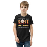 6_245 - Dogs never bite me only humans - Youth Short Sleeve T-Shirt
