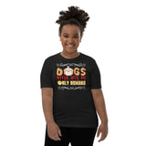 6_245 - Dogs never bite me only humans - Youth Short Sleeve T-Shirt