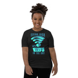 4_300 - Flying high with Wifi in the sky - Youth Short Sleeve T-Shirt