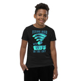 4_300 - Flying high with Wifi in the sky - Youth Short Sleeve T-Shirt