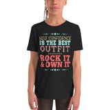 2_228 - Self-confidence is the best outfit, rock it and own it - Youth Short Sleeve T-Shirt