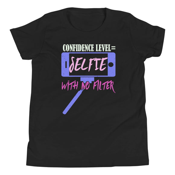 3_31 - Confidence level: Selfie with no filter - Youth Short Sleeve T-Shirt
